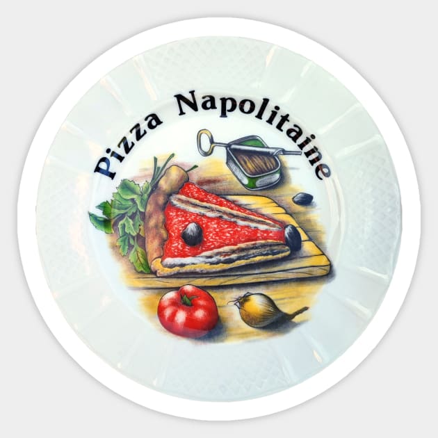 Pizza Napolitaine,  a dinner plate of delicious foods Sticker by JonDelorme